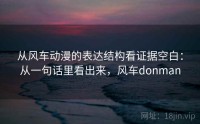 从风车动漫的表达结构看证据空白：从一句话里看出来，风车donman