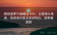 围绕菠萝TV做概念卡片:主题镜头角度,我用用问答式讲讲明白,菠萝播放图