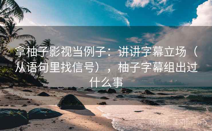 拿柚子影视当例子：讲讲字幕立场（从语句里找信号），柚子字幕组出过什么事