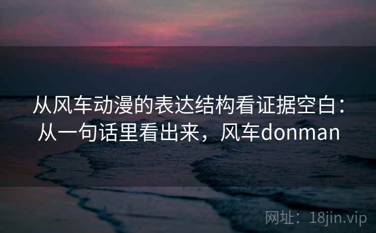 从风车动漫的表达结构看证据空白：从一句话里看出来，风车donman