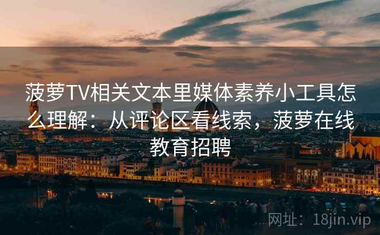 菠萝TV相关文本里媒体素养小工具怎么理解：从评论区看线索，菠萝在线教育招聘